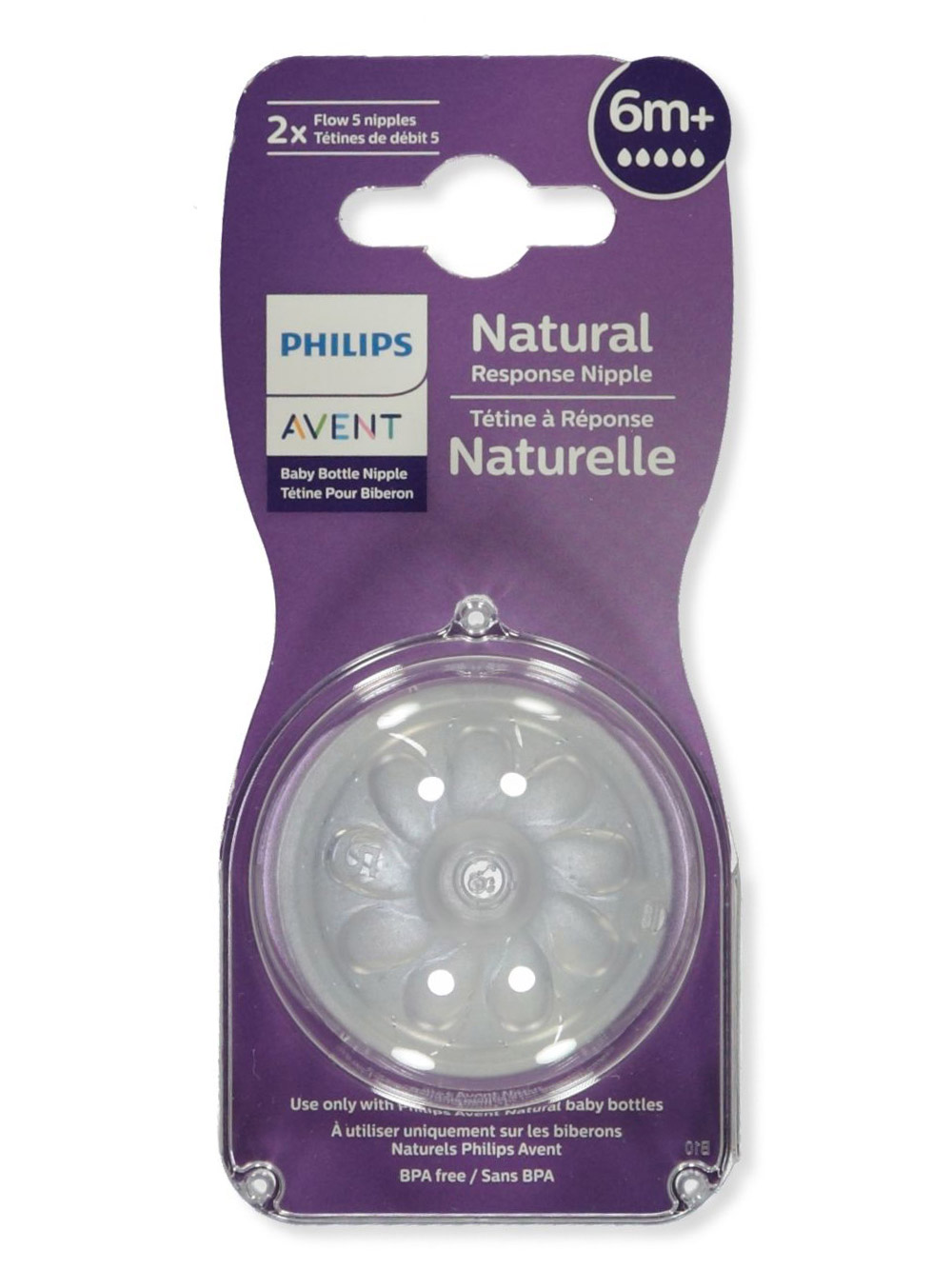 Philips Avent 2-Pack Natural Response Nipples - white/multi, one size