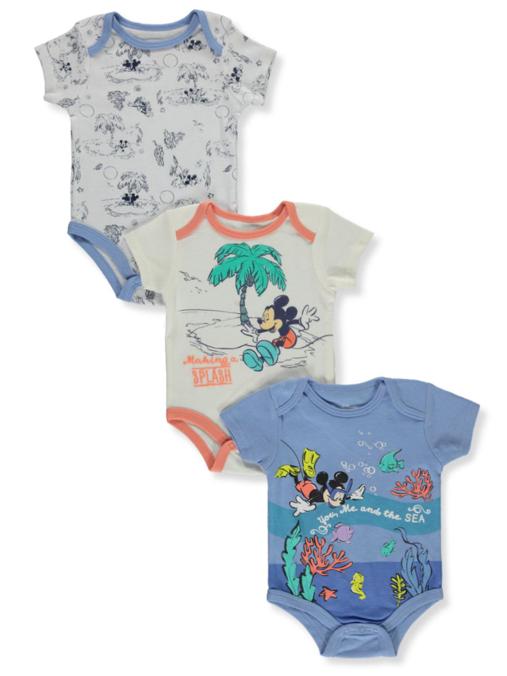 Disney Mickey Mouse Baby Boys' 3-Pack Bodysuits