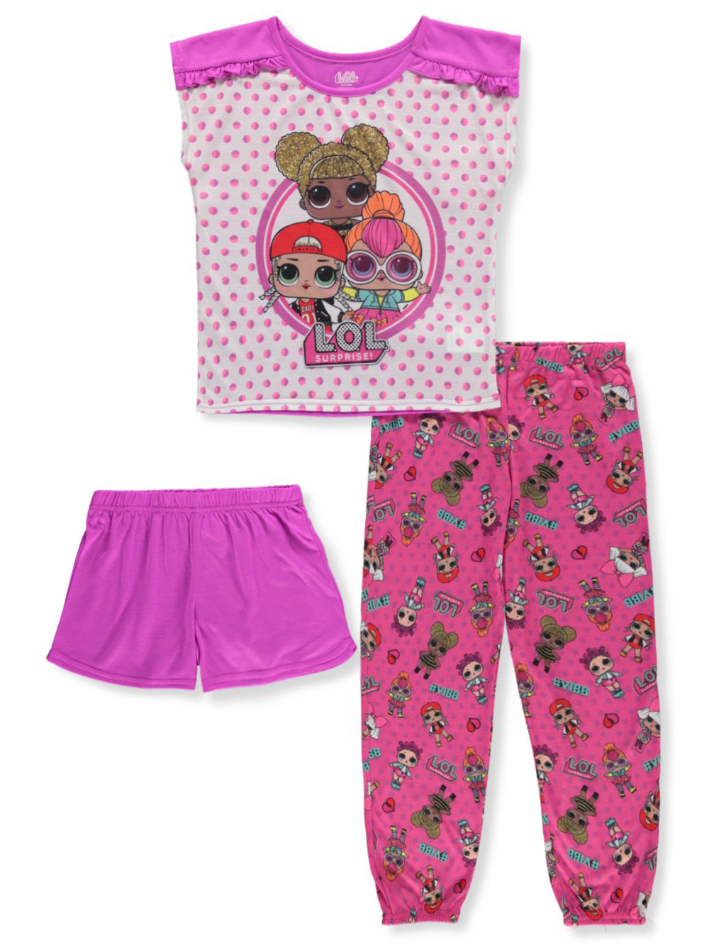 L O L Surprise LOL Surprise Girls 3 Piece Pajamas Set L o l surprise lol surprise girls 3 piece pajamas set