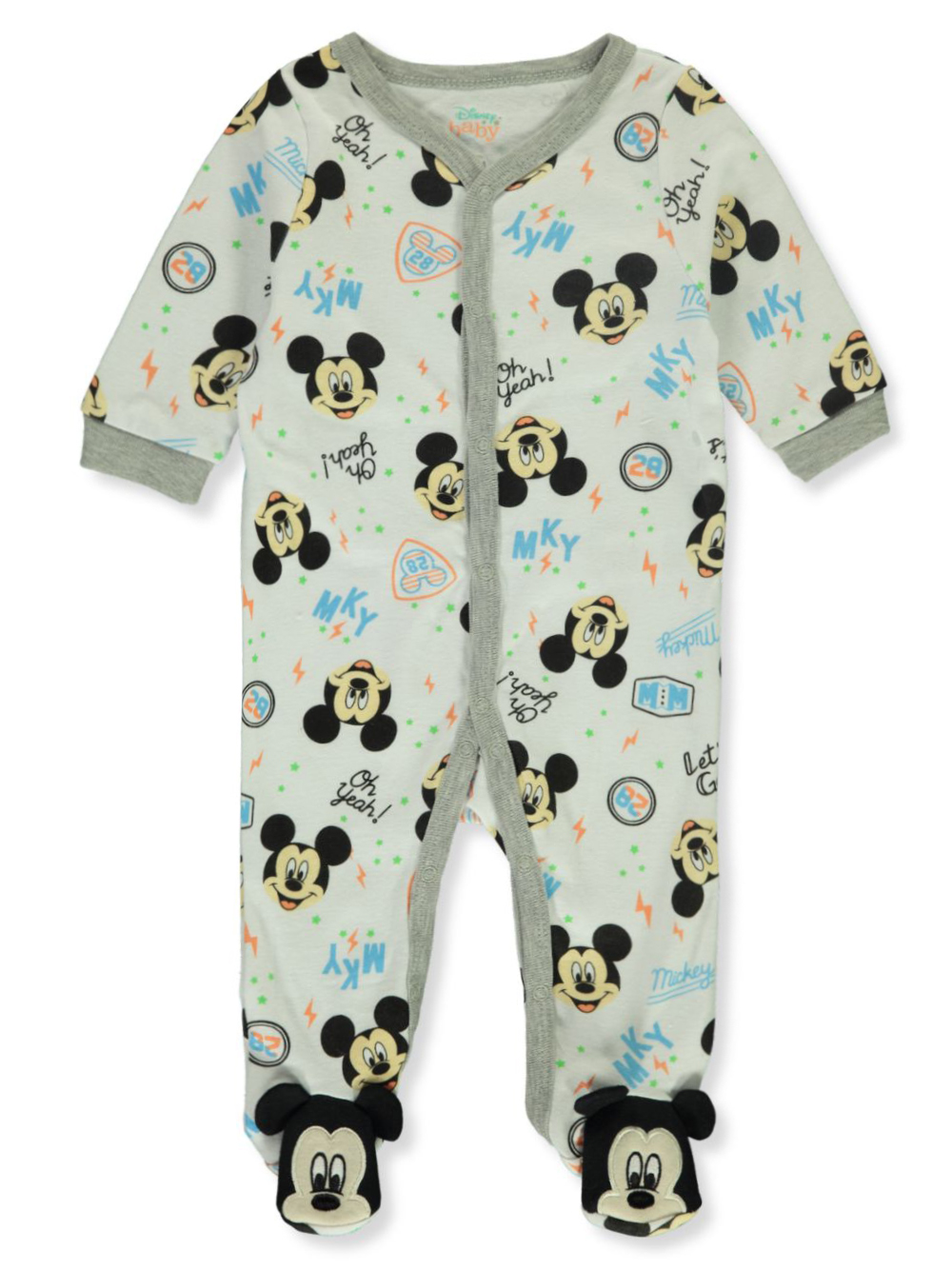 Disney Baby Boys' "Oh Gosh!" AOP Mickey Mouse Footed Coveralls