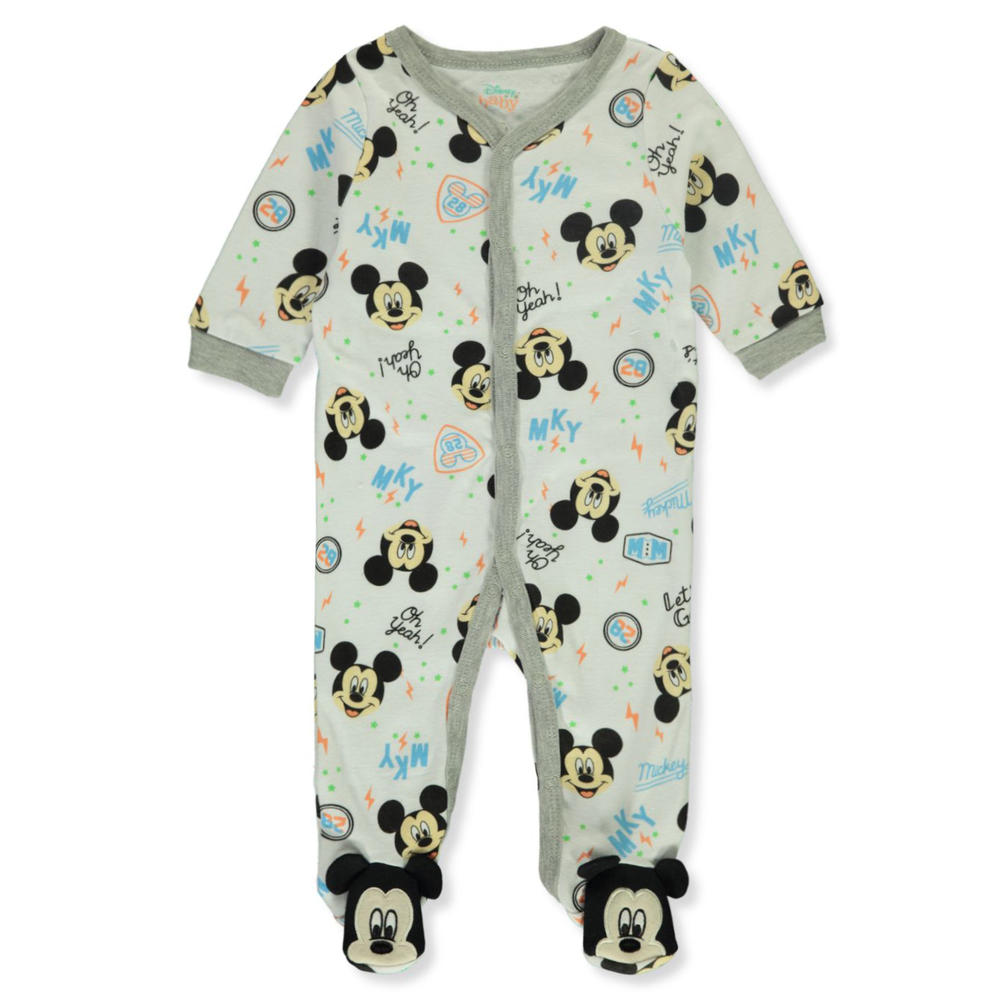 Disney Baby Boys' "Oh Gosh!" AOP Mickey Mouse Footed Coveralls