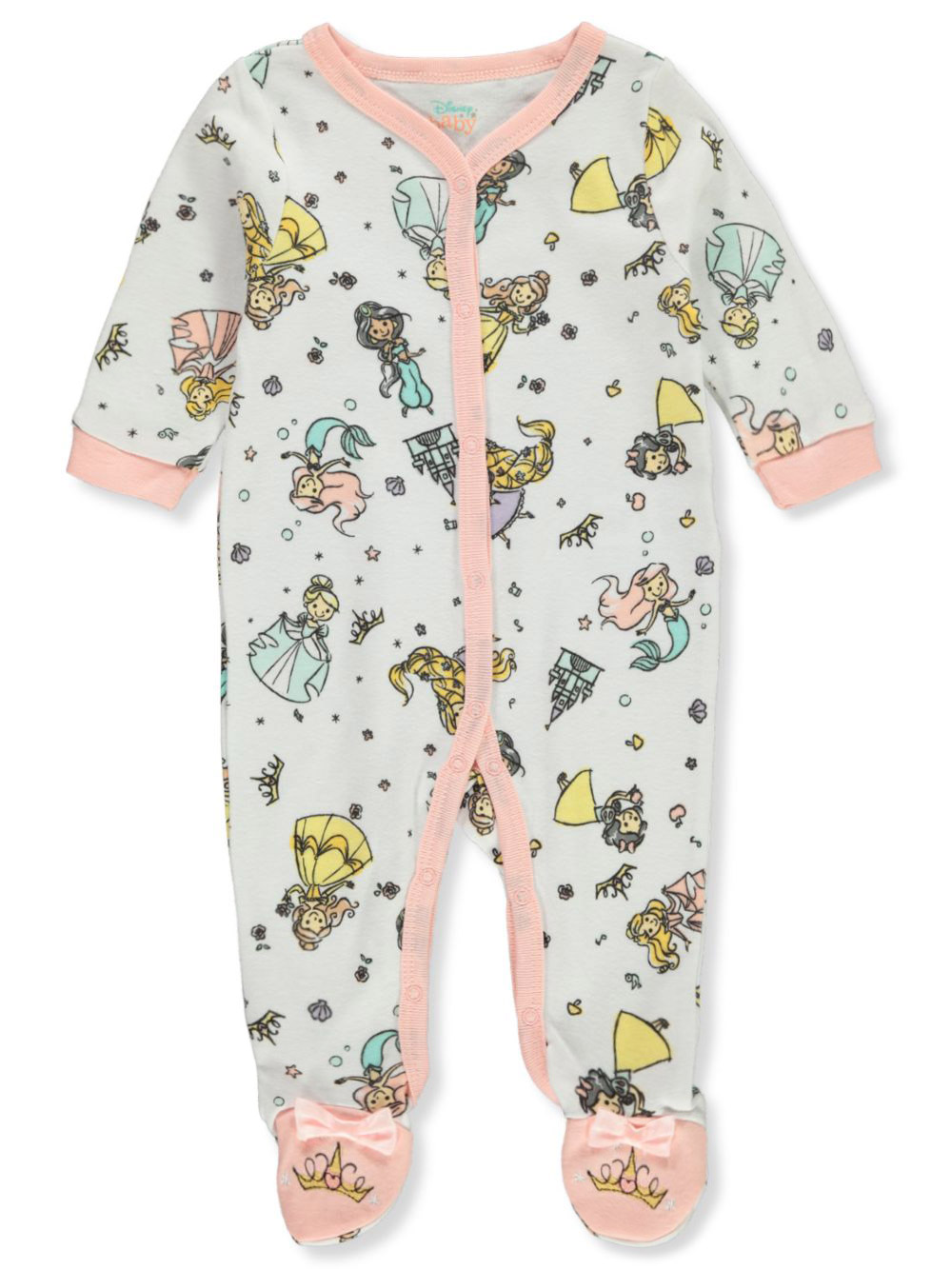 Disney Princess Baby Girls' Footed Coveralls