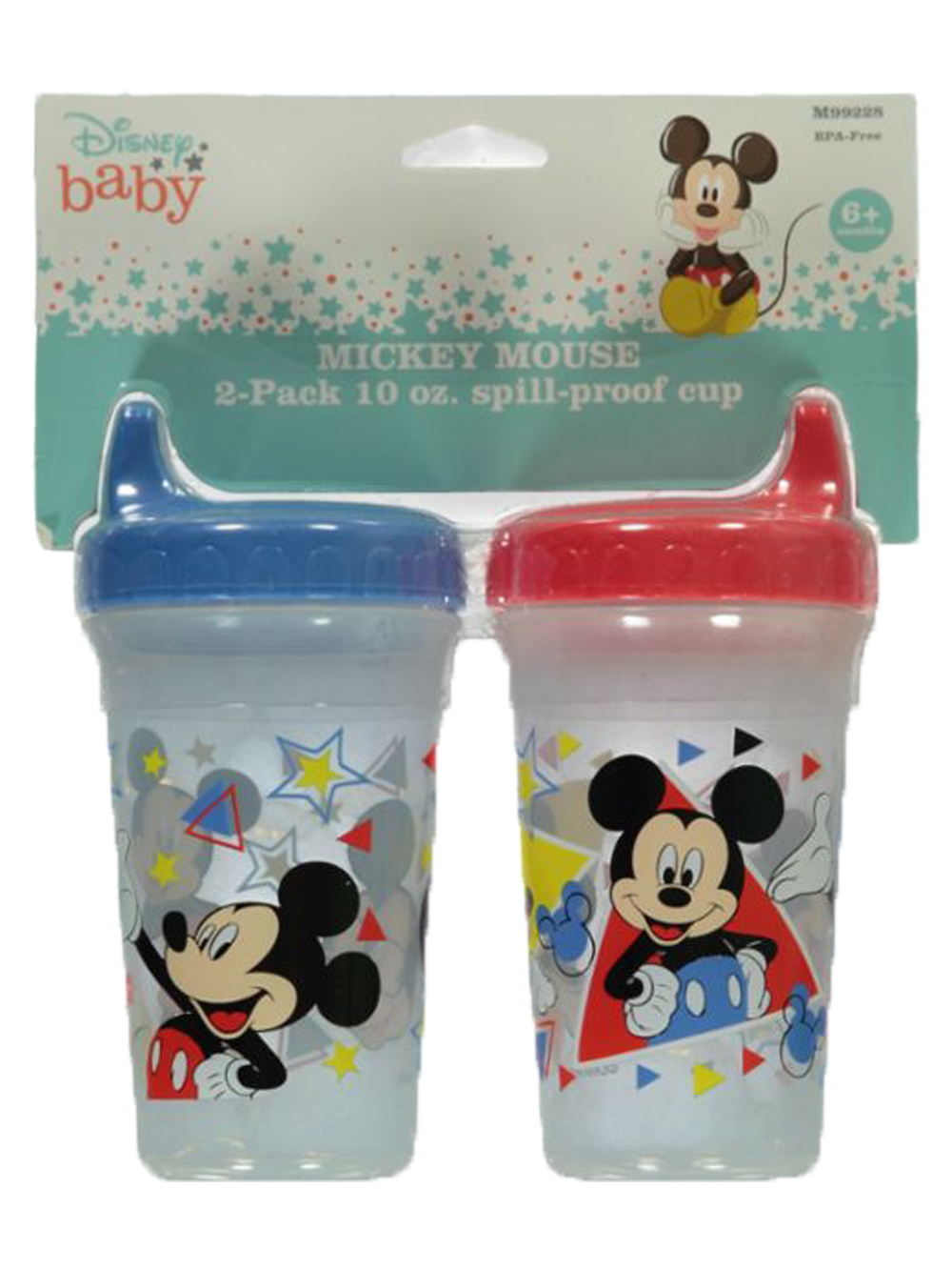Disney Mickey Mouse Baby Boys' 2-Pack 10 Oz. Spill-Proof Cup - black/red, one size