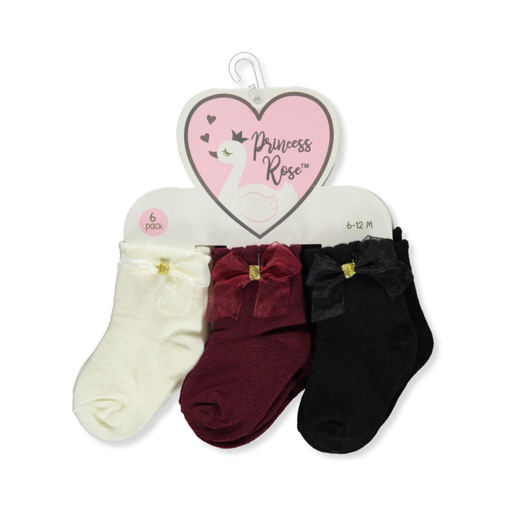 Princess Rose Baby Girls' 6-Pack Fancy Socks