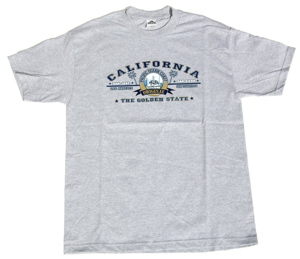Gravity Trading California State Cotton T-Shirt - Grey