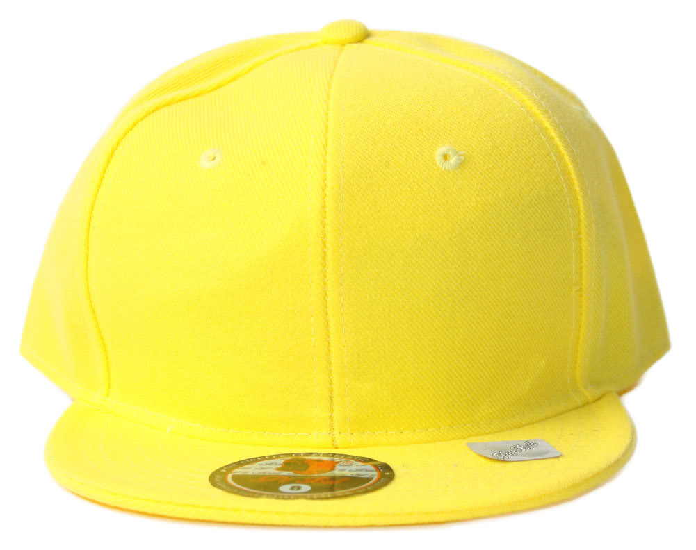 Black and White Fitted Acrylic Plain Style Yellow Hat