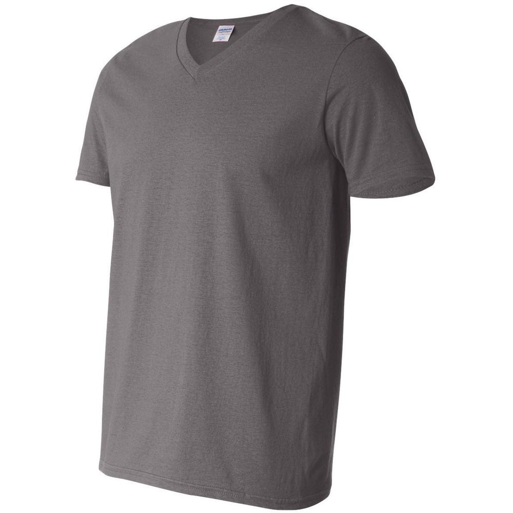 Gildan Adult Softstyle Cotton V-Neck T-Shirt, Charcoal
