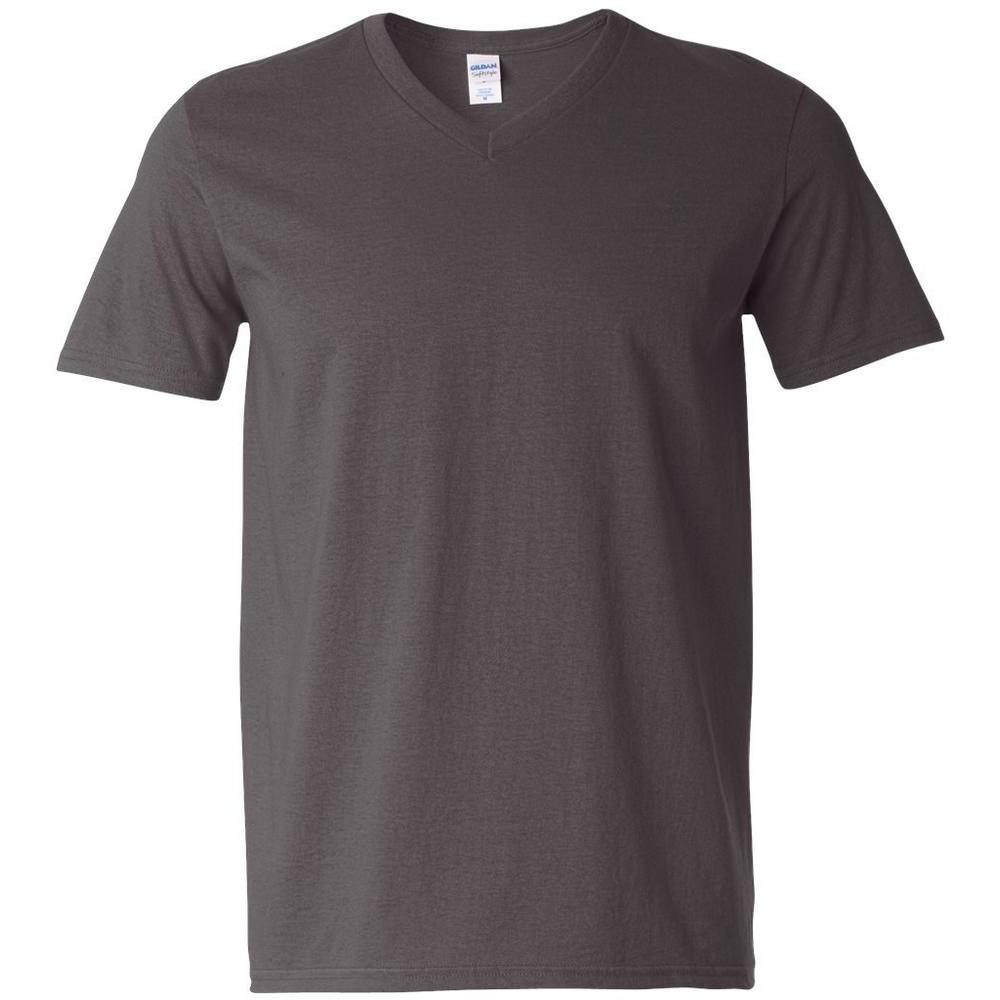 Gildan Adult Softstyle Cotton V-Neck T-Shirt, Charcoal