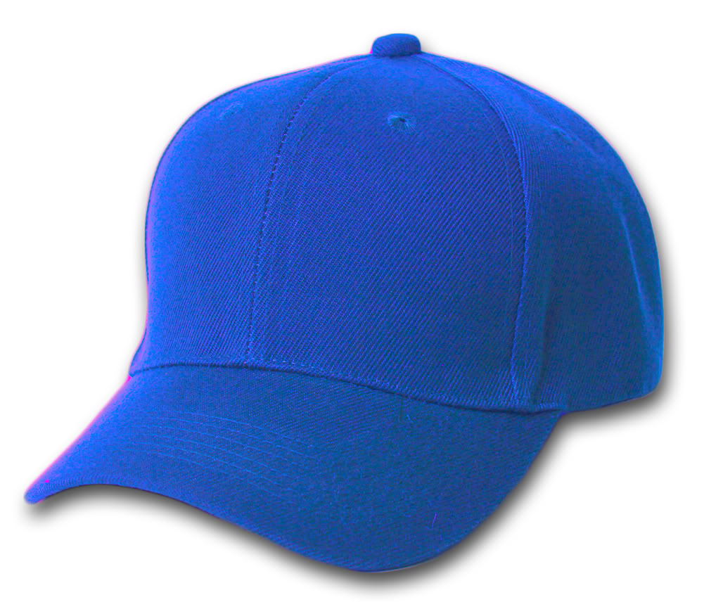 Fitted Hats Plain Fitted Curve Bill Hat, Royal Blue 7