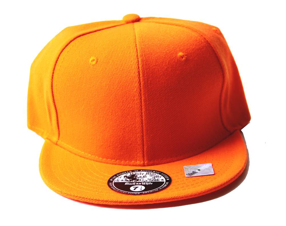 Black and White Fitted Acrylic Plain Style Orange Hat