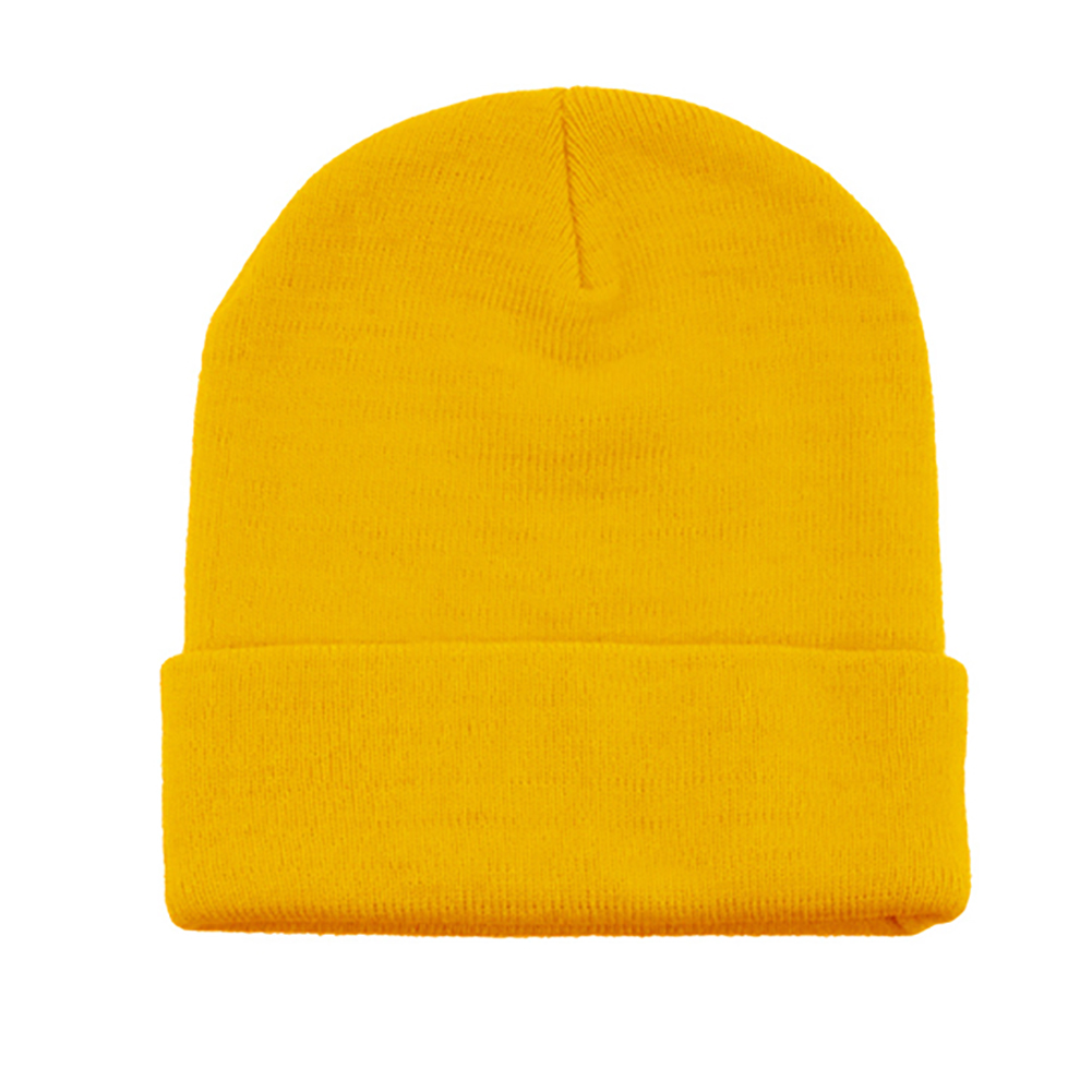 MG 12 Inch Long Knitted Beanie - Yellow
