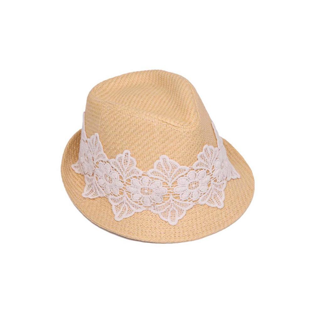 ChicHeadwear Womens Fedora Hat w/ Floral Lace Band