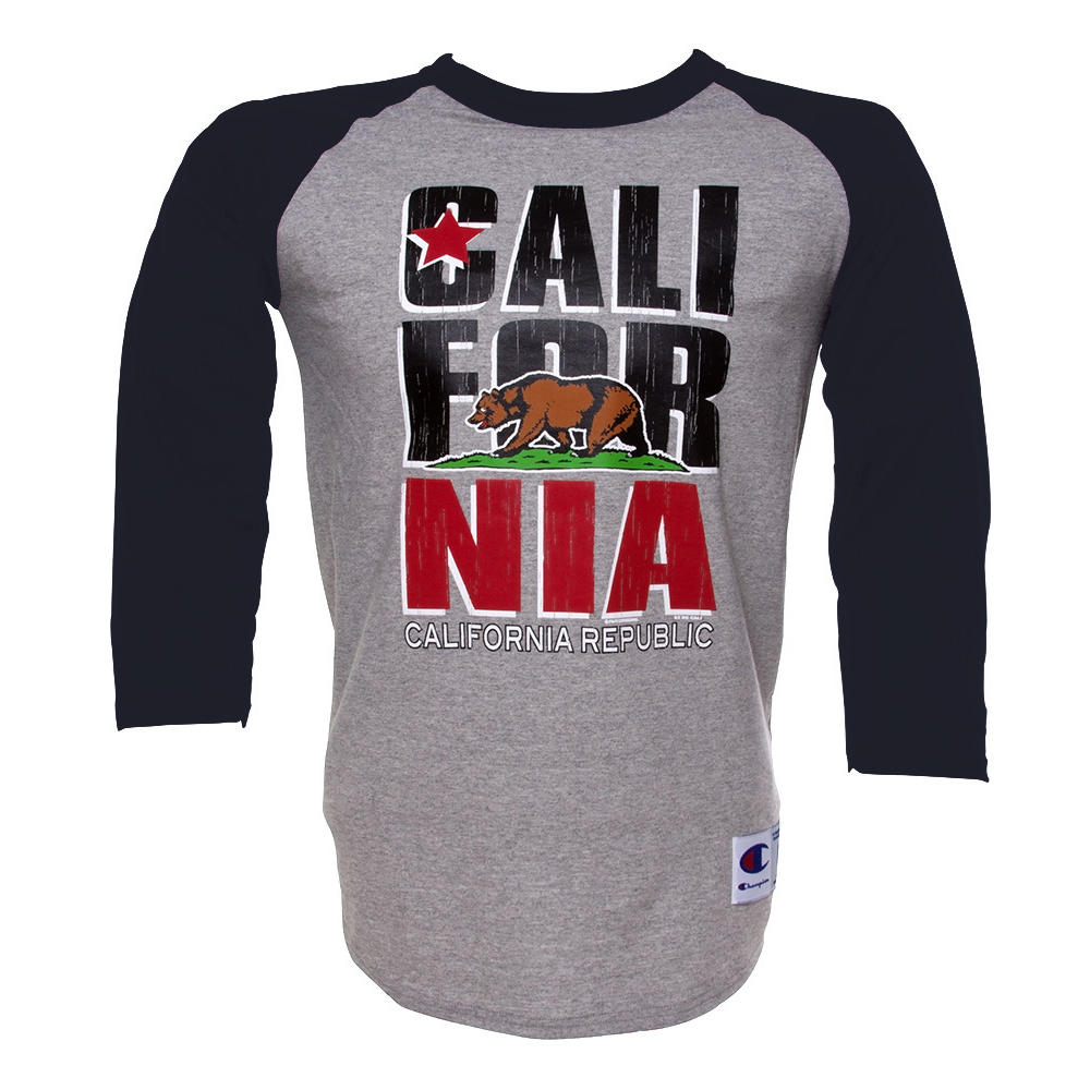 Gravity Trading Men's California Republic Bear Half-Sleeve Baseball Shirt