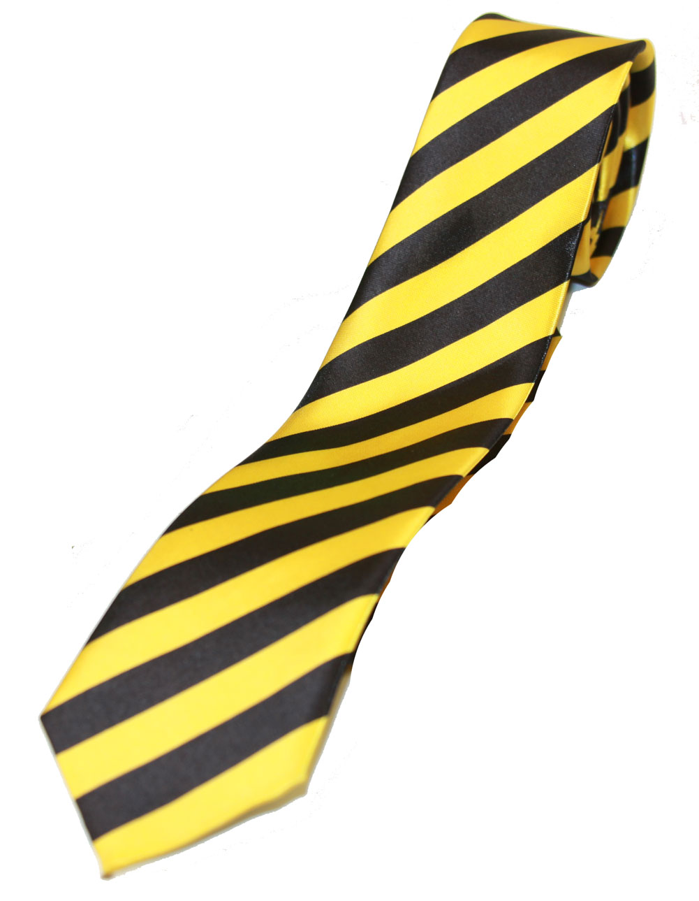 Coool Trendy Skinny Tie - Striped Yellow and Black