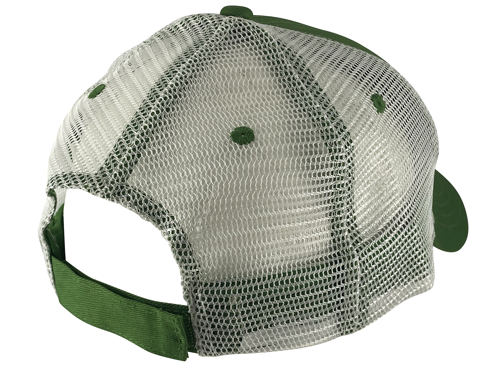JD John Deere Adjustable Trucker Mesh Strap Hat, Green/White