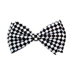 Coool Pre-tied Bowtie - White and Black Checkered Print