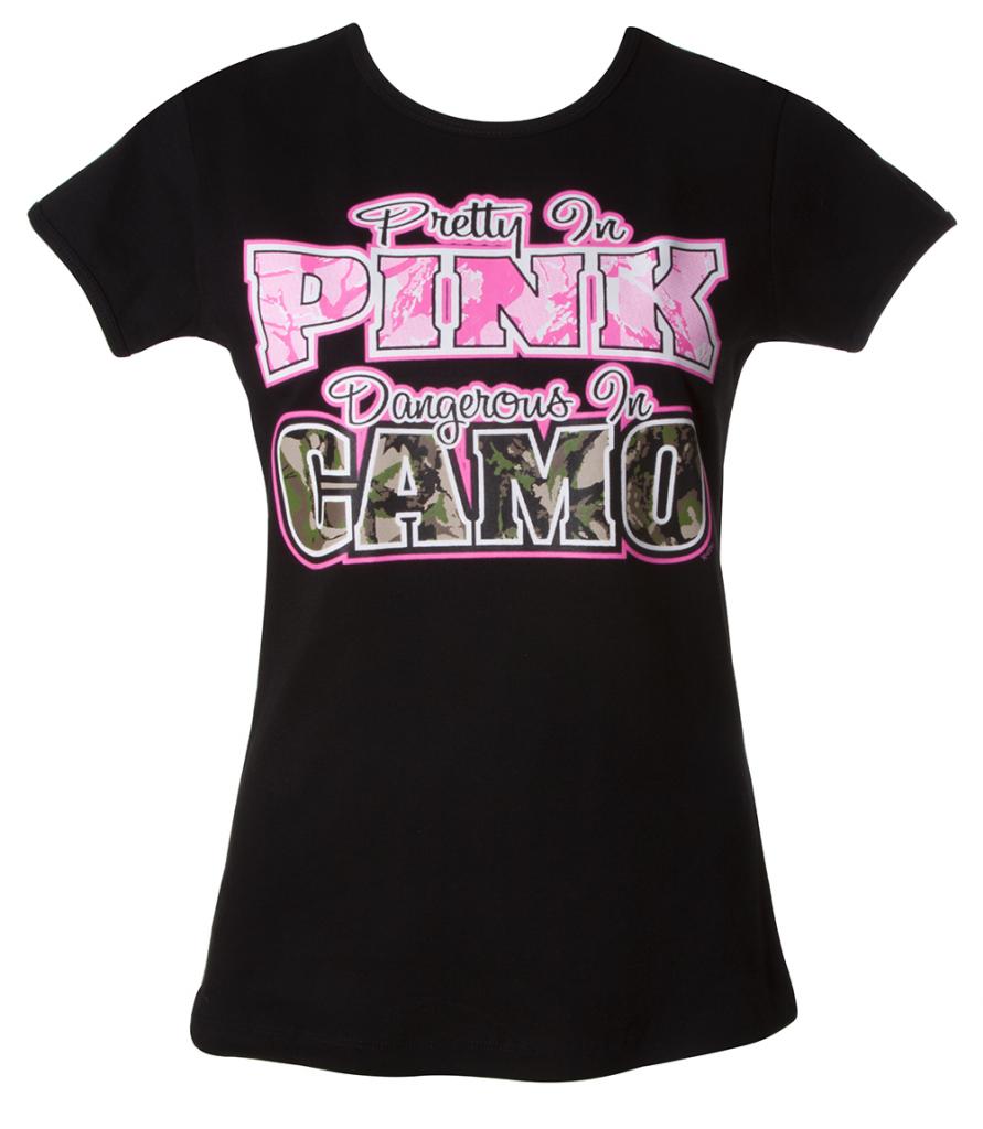 Awareness Womens Breast Cancer Awareness "Pretty In Pink" Black T-Shirt