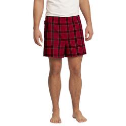 District - Young Mens Flannel Plaid Boxer - New Red - Small