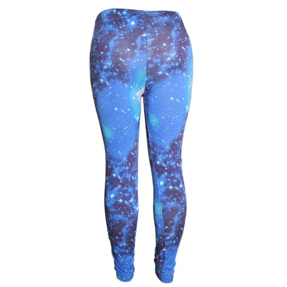 Space Kitten Bright Blue Galactic Space Ladies Leggings Tights