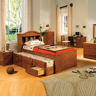 Furniture Bedroom Beds, Twin Trundle Bed With Bookcase Headboard