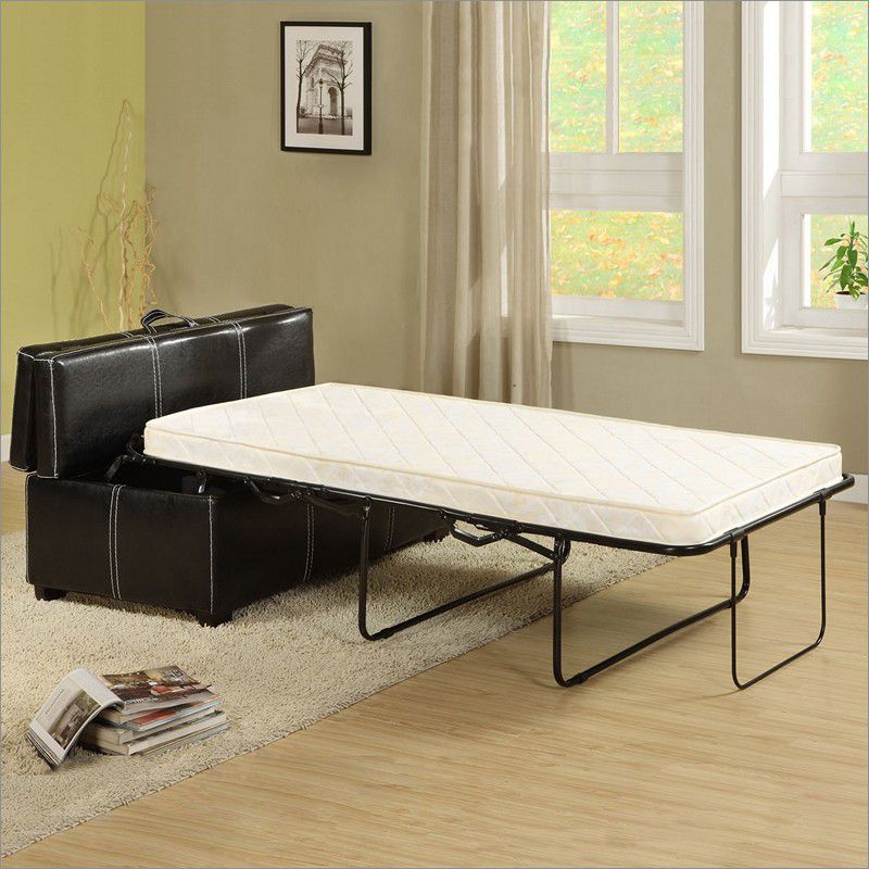 Import Direct Furniture Black Leatherette Accent Storage Ottoman Import Direct Furniture Black Leatherette Accent Storage Ottoman Bench With Hidden Bed Sleeper