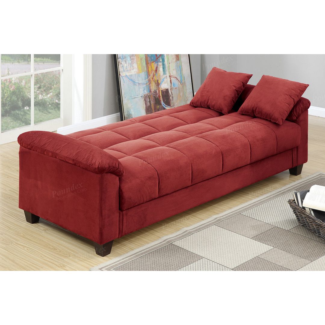Px Contemporary Red Microfiber Storage Futon Sofa Bed Px Contemporary Red Microfiber Storage Futon Sofa Bed 1