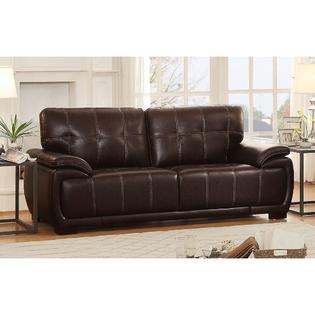 Hm Alpena Modern Tuft Dark Brown Pu Leather Sofa Couch