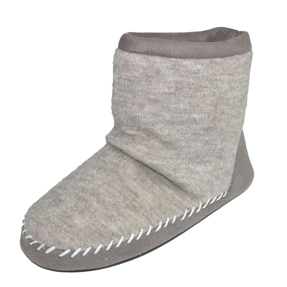 Totes Women's Microsuede & Heather Knit Marisol Boot Slipper