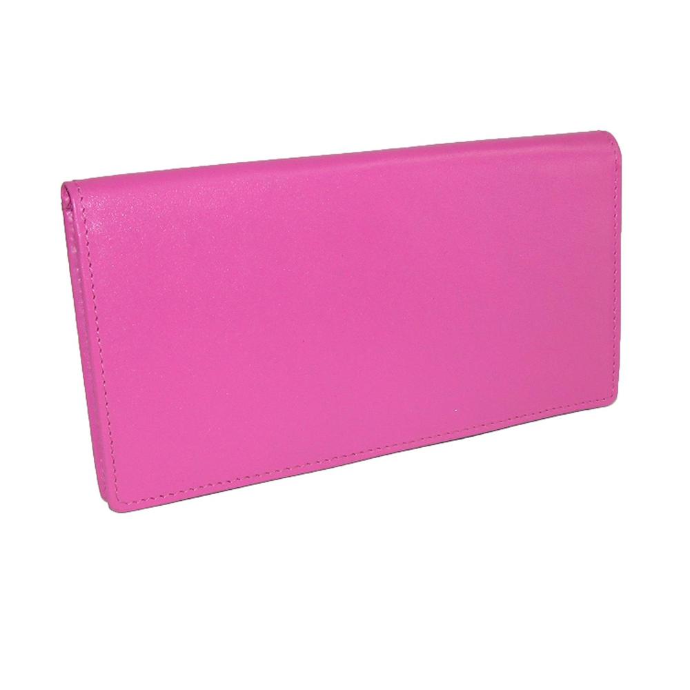 CTM Women's Leather Basic Checkbook Cover in Fashion Colors