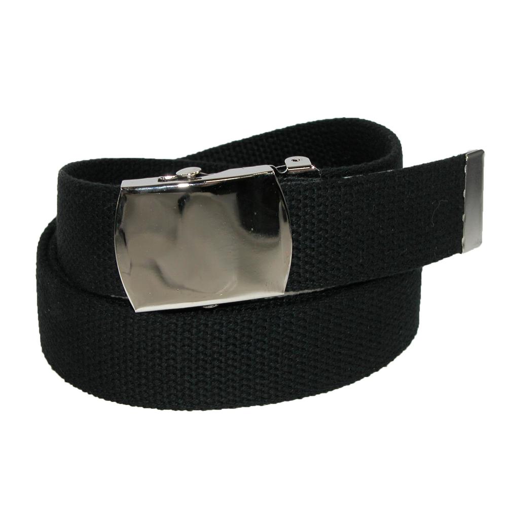 CTM Cotton Adjustable Belt with Nickel Finish Buckle (Pack of 3)