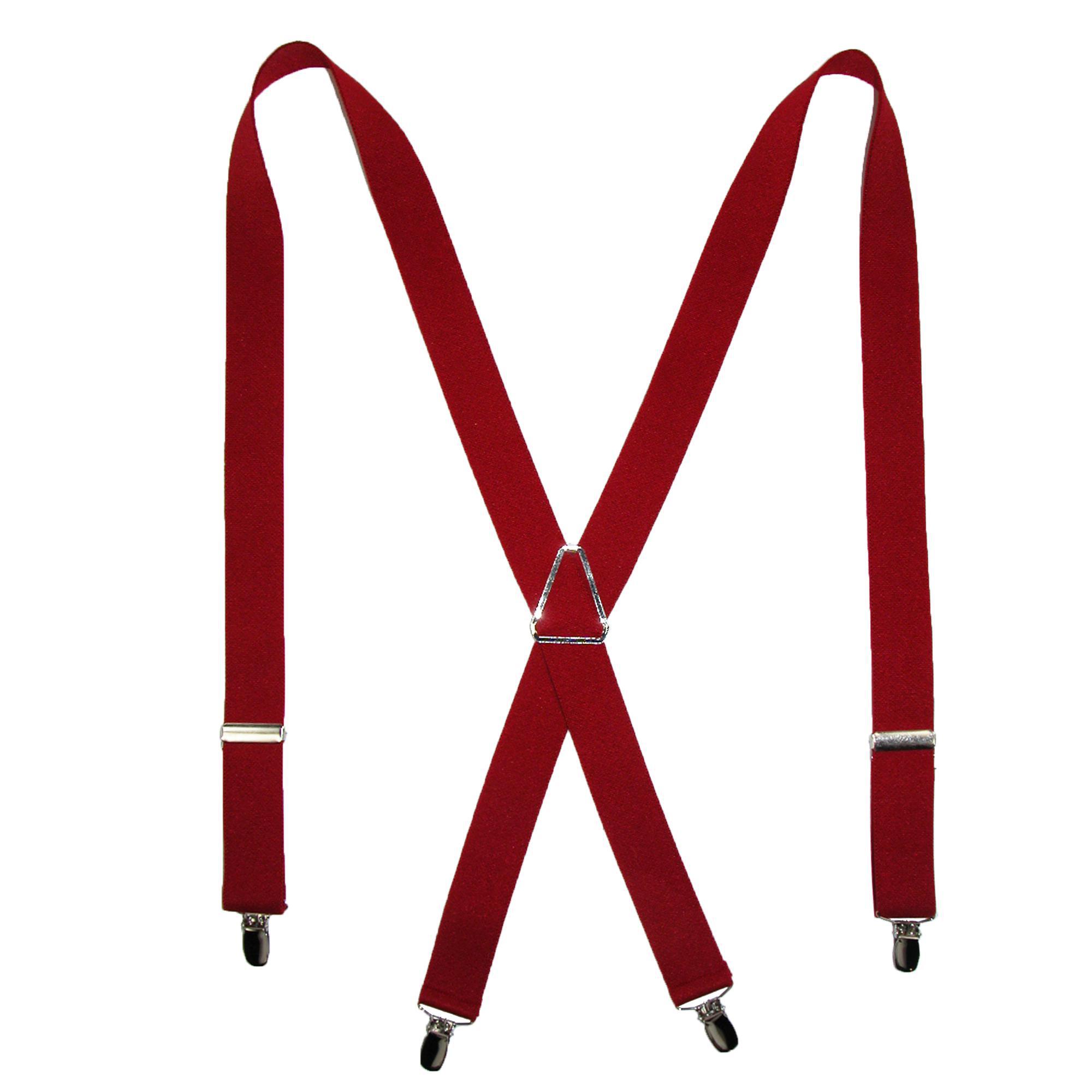 CTM Men's Elastic XBack Suspenders with Silver Hardware