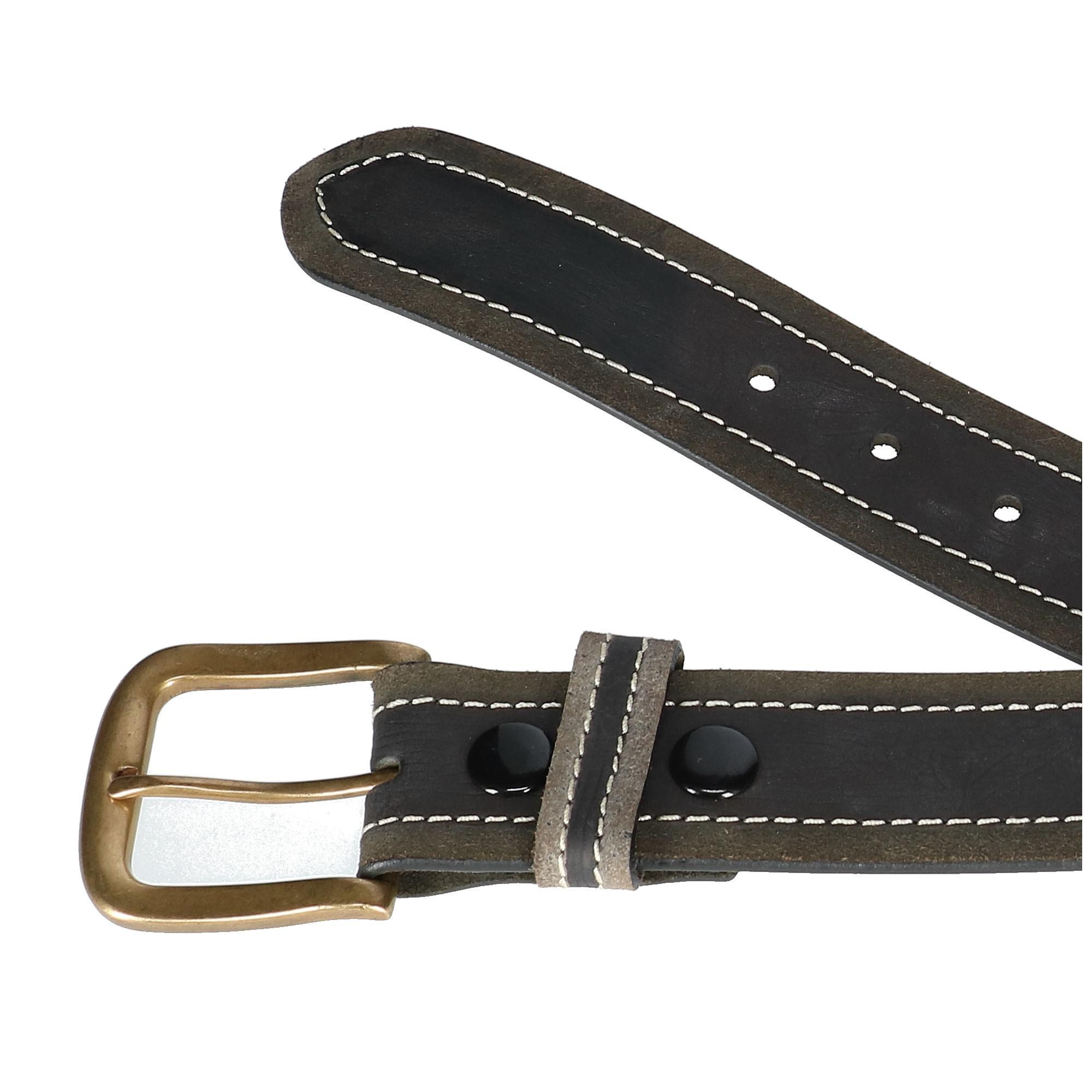 Paul & Taylor Mens Two Tone Bridle Belt with Removable Buckle