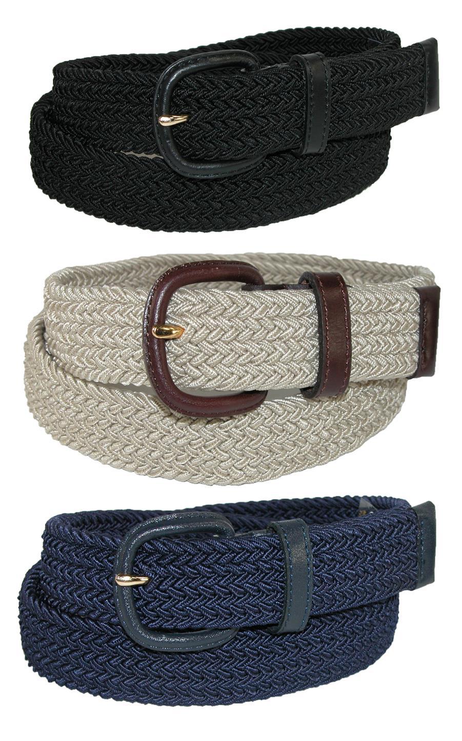 Aquarius Men's Stretch Belt with Covered Buckle (Big & Tall Available) (Pack of 3)