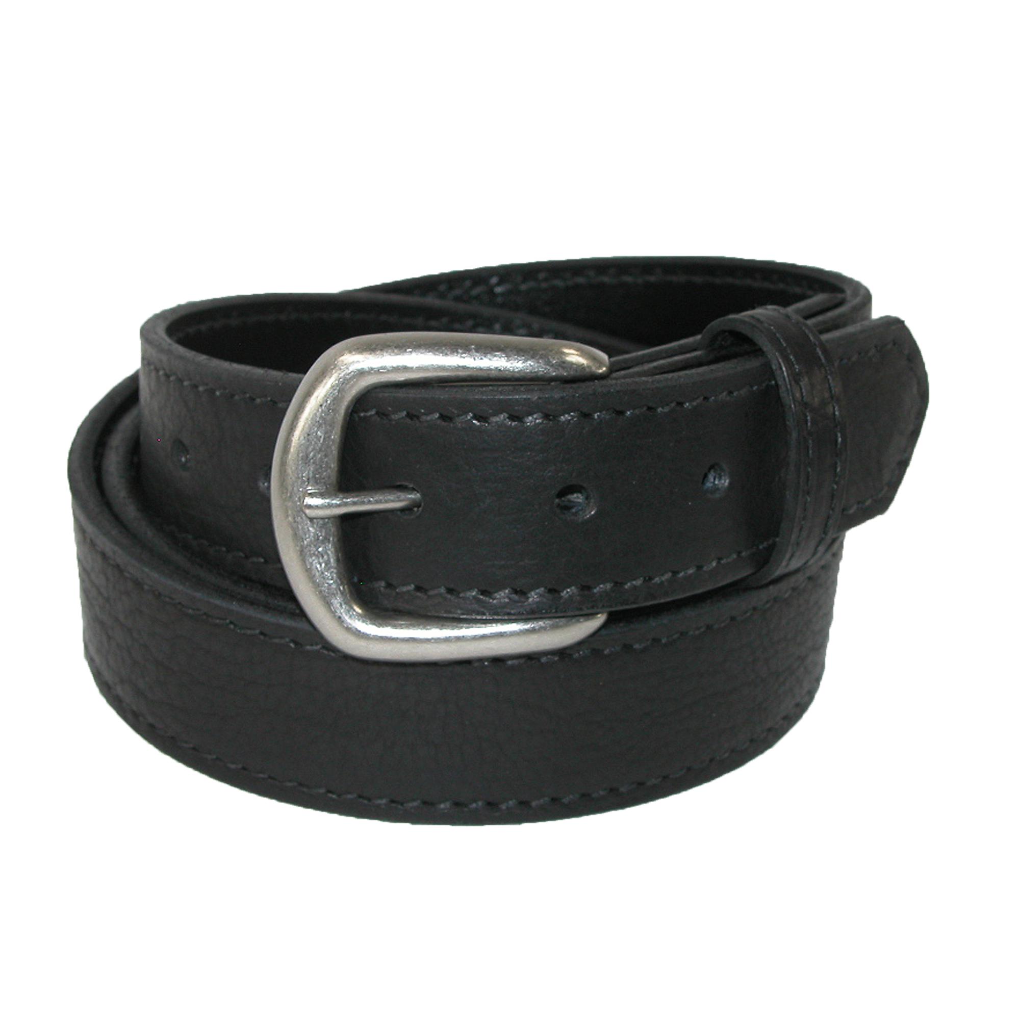 Boston Leather Men&#39;s Big & Tall Bison Leather Belt with Removable Buckle