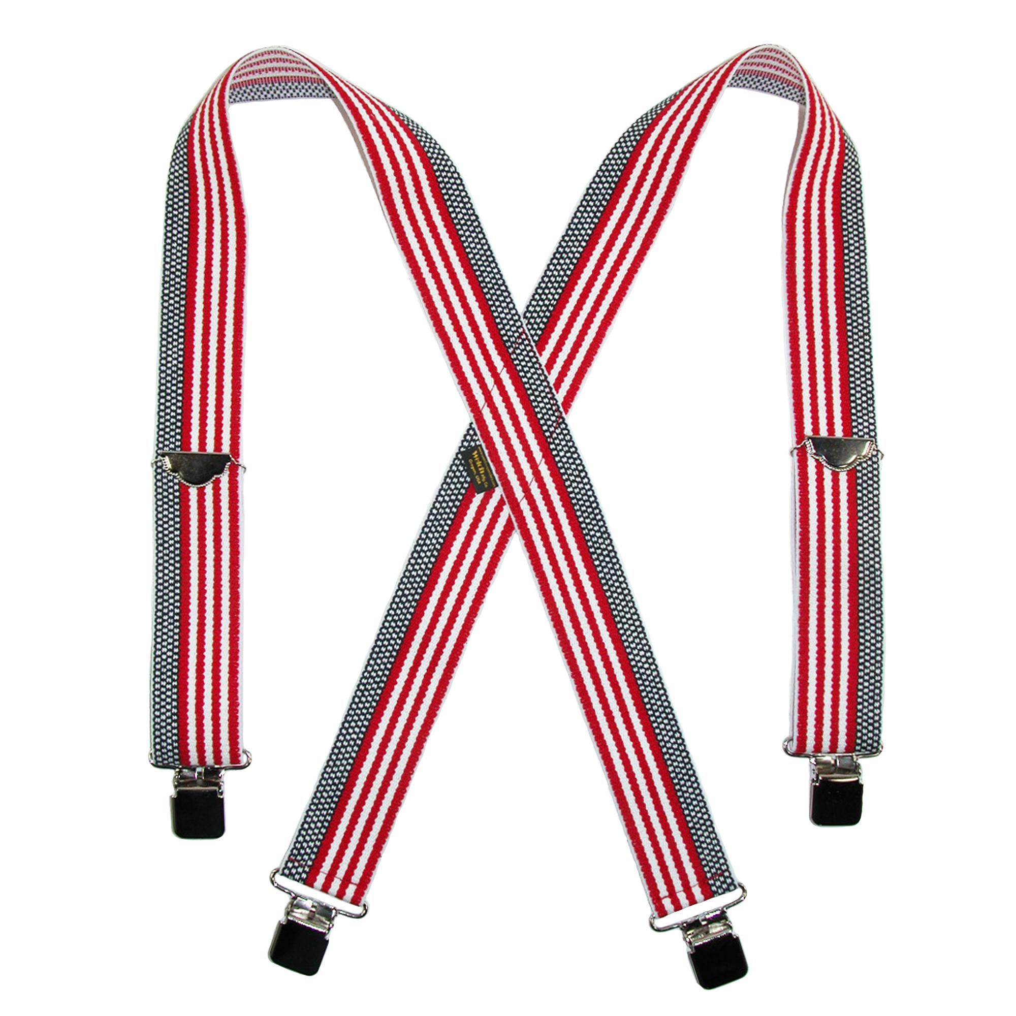 Welch Men's Elastic American Flag Clip End Suspenders (Tall Available)
