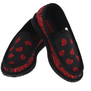Trooper America Men S Red Paisley Bandana Print Slipper House Shoes