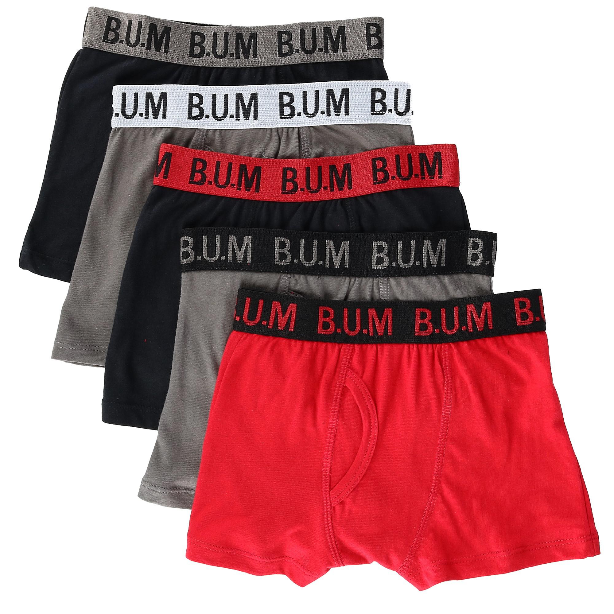 B.U.M. Boy's Boxer Brief Underwear (5 Pair Pack)
