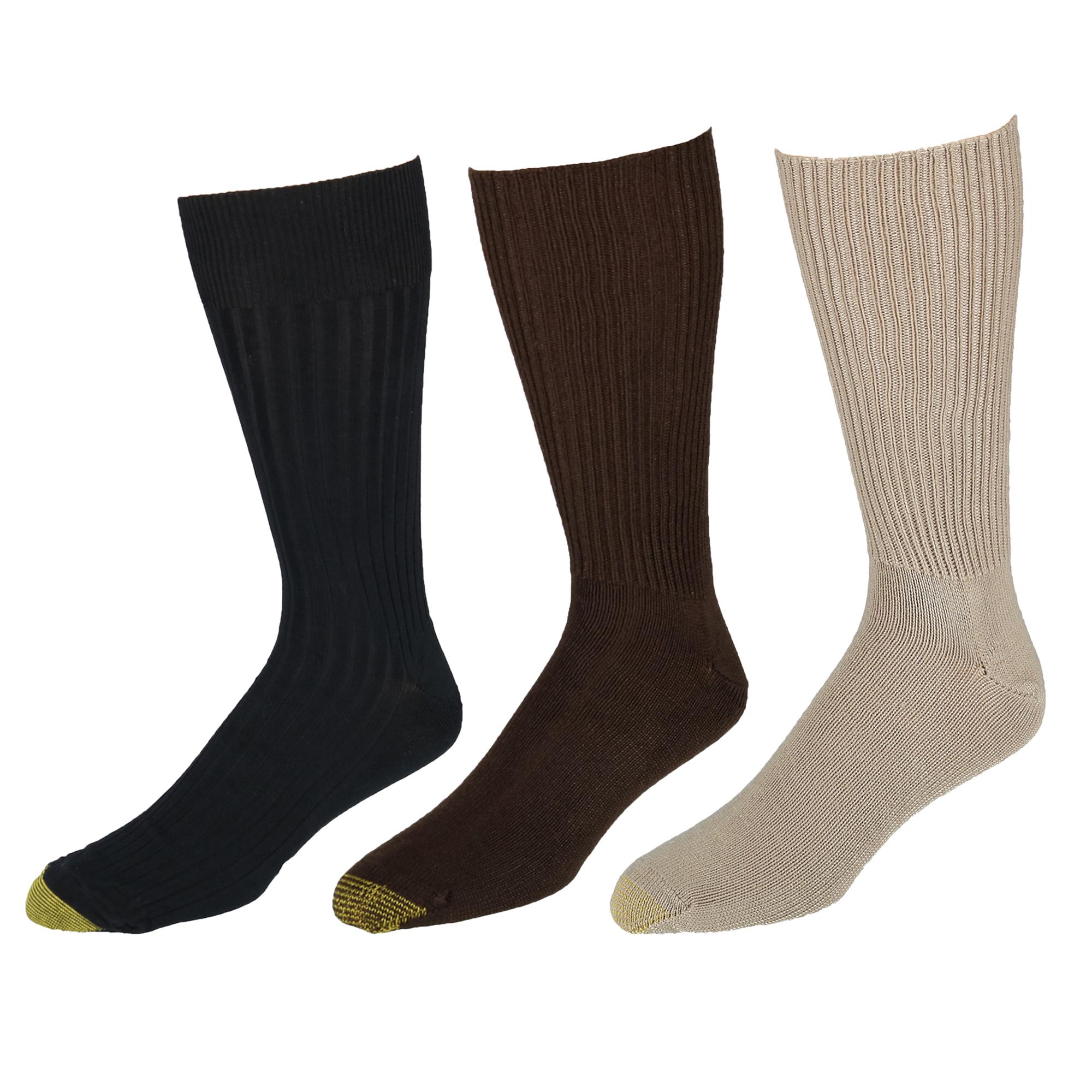Gold Toe Men's Extended Size Fluffies Dress Socks (3 Pair Pack)