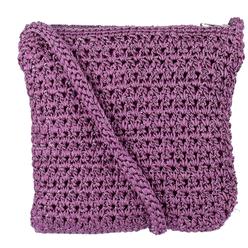 CTM Women's Crochet Crossbody Handbag