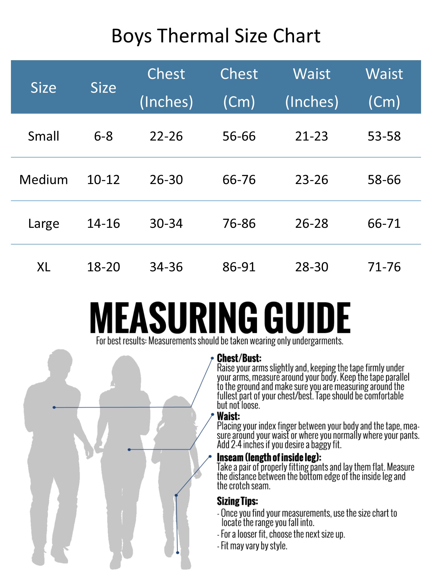 Hanes Control Top Size Chart