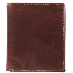 CTM Men's Oil Pull Up Leather Hipster Bifold Wallet