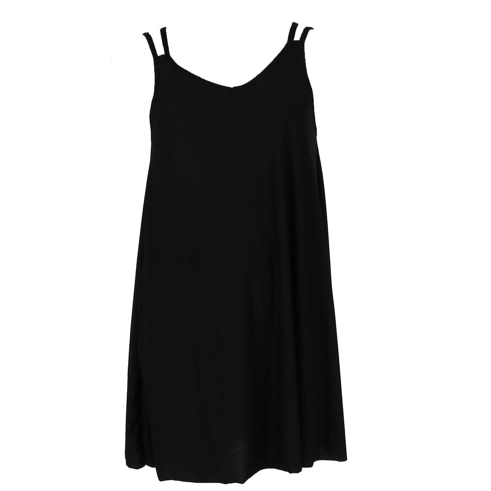 5 More Minutes Women's Plus Size Black Sleeveless Dress Cover Up