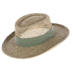 Kenny K Men's Twisted Seagrass Gambler Hat with Pleated Band