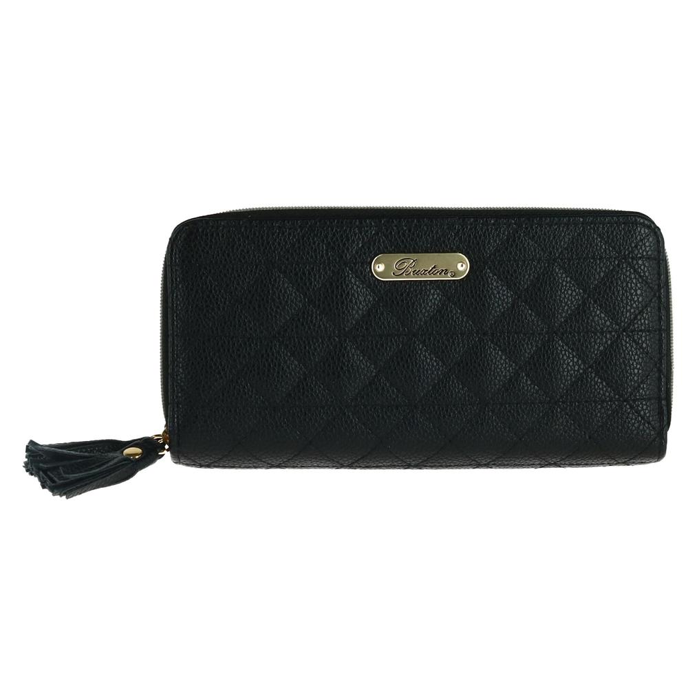 Buxton Women&#39;s Faux Leather Quilted Zip-Around Wallet