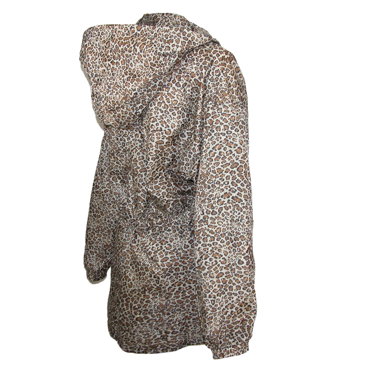 ShedRain Women's Packable Fashion Leopard Print Anorak Rain Jacket