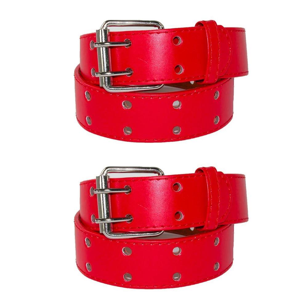 CTM Kids' Leather Two Hole Jean Belt (Pack of 2)