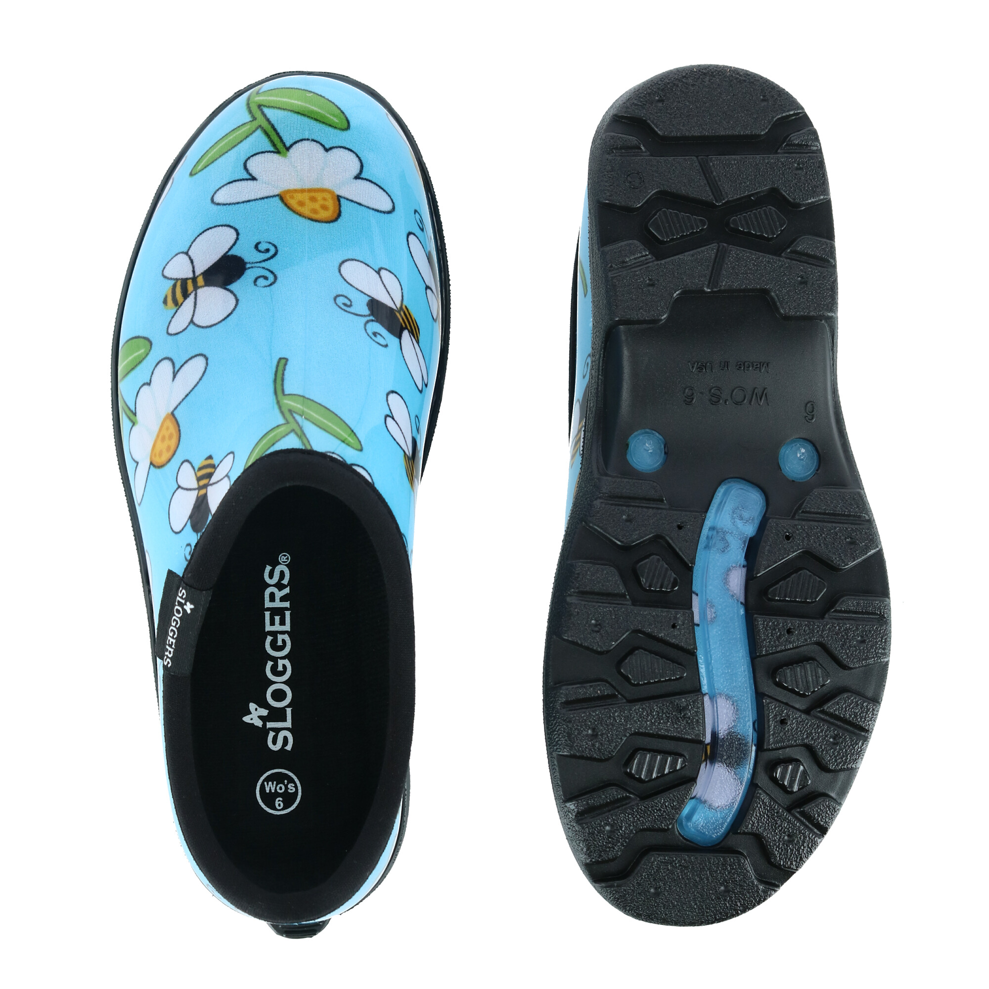 Sloggers Women's Bumble Bee and Flower Print Rain and Garden Shoes