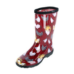 Sloggers Women's Chicken Print Rain and Garden Boots