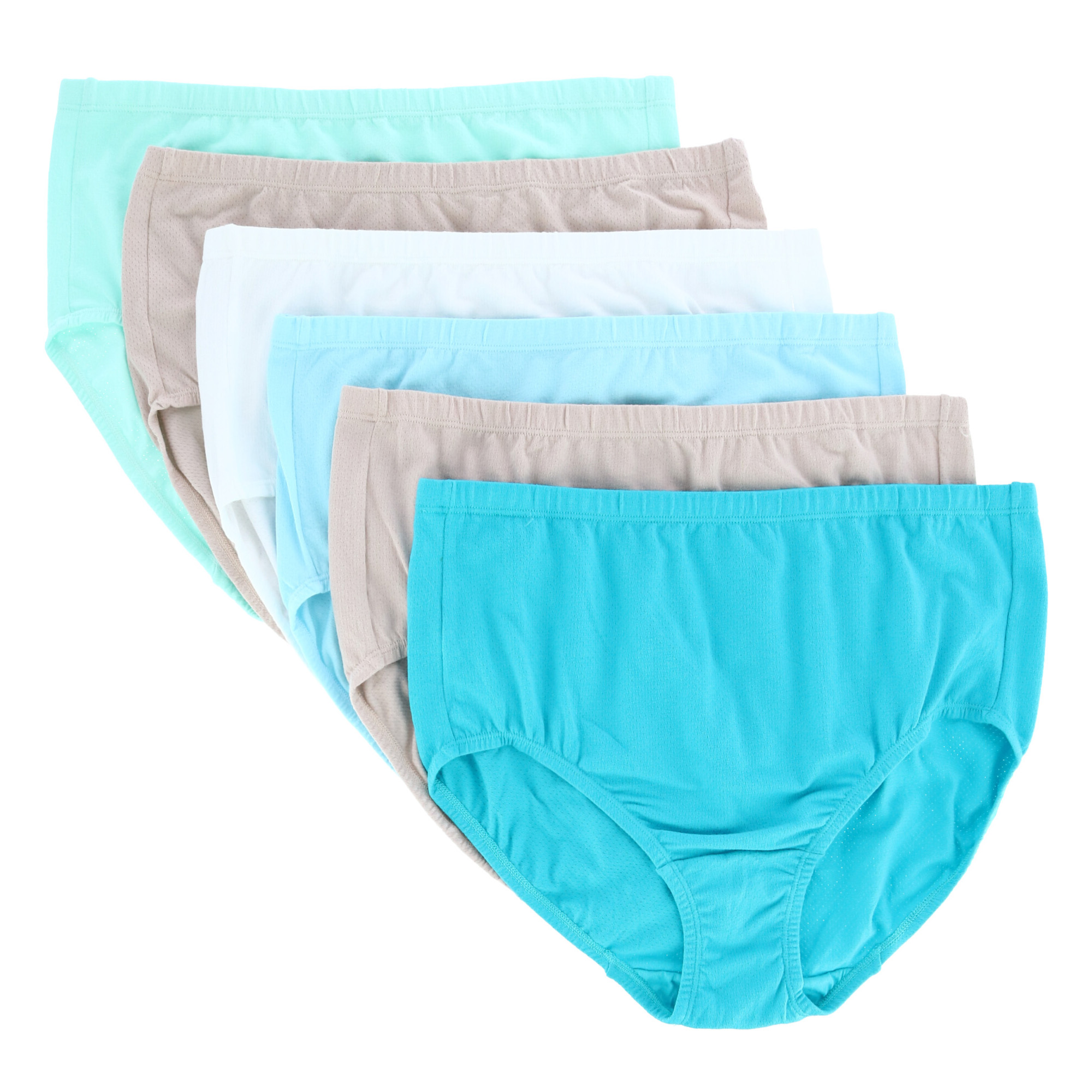 Fruit of the Loom Women's Plus Size Cotton-Mesh Brief Underwear (6