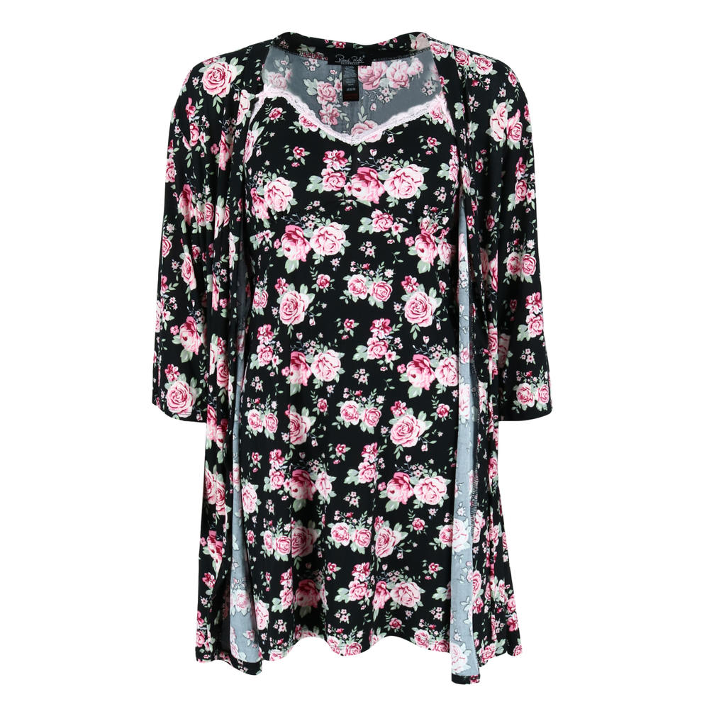 Rene Rofe Women's Floral Print Nightgown and Robe Set